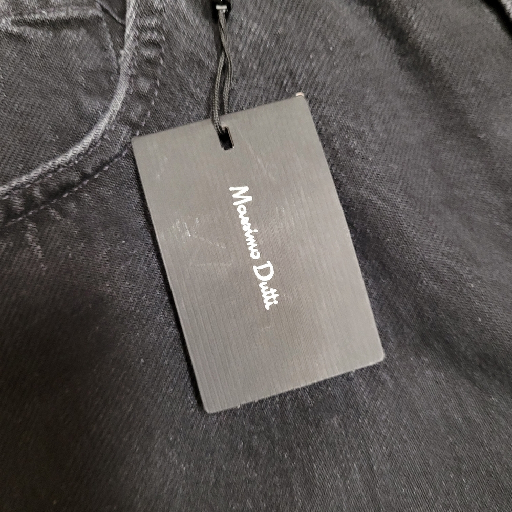 NWT! Massimo Dutti Women's Wide Leg Jean High Waist Full Length Black Size 12 - Picture 5 of 9
